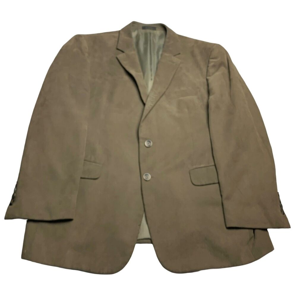 Andrew Fezza Men’s Blazer 44S Brown 100% Polyester Sport Coat Made in Germany